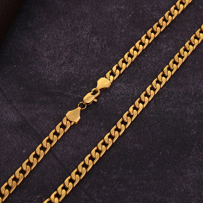 Unisex 18K Gold Plated Cuban Chain Necklace