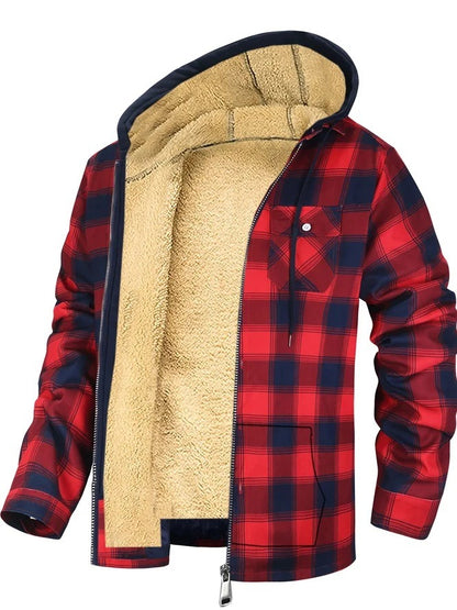 Thick Cotton Plaid Coat