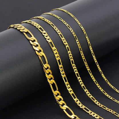 Men's 18K Gold Plated Figaro Chain Necklace