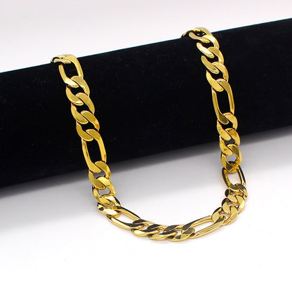 Men's 18K Gold Plated Figaro Chain Necklace