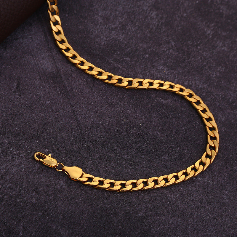 Unisex 18K Gold Plated Cuban Chain Necklace