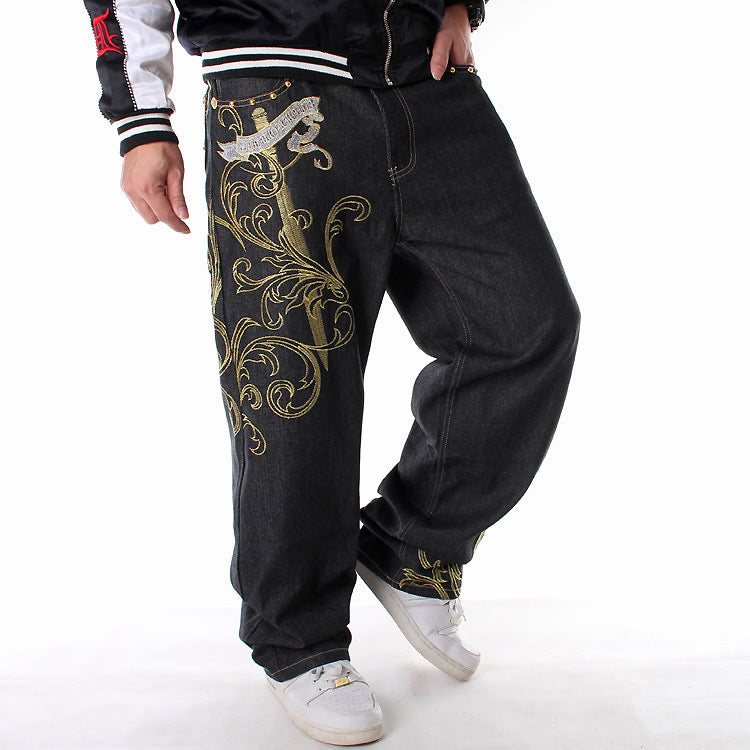 Embroidered Hip Hop Jeans for Men