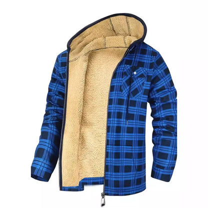 Thick Cotton Plaid Coat
